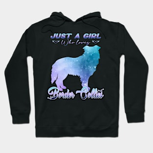 Just A Girl Who Loves Border Collies Play in Nature's Canvas on Tee Hoodie